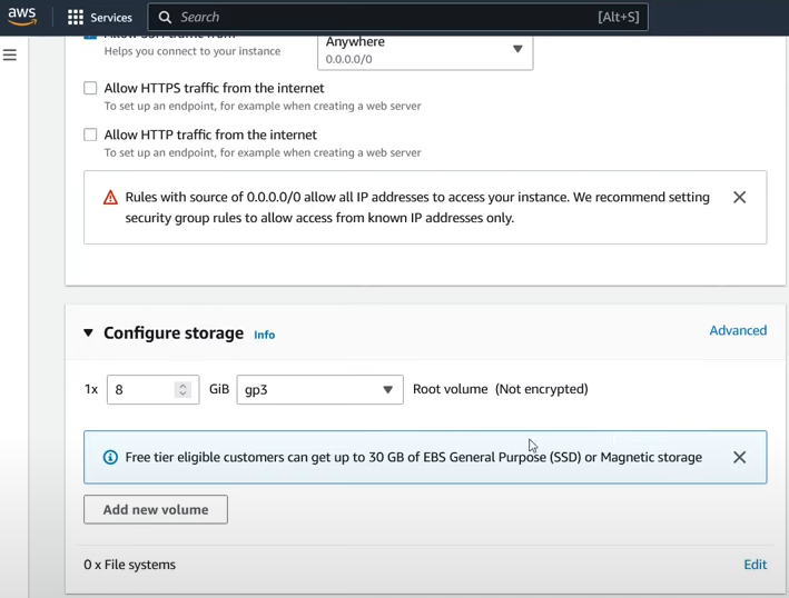 configure storage in amazon ec2