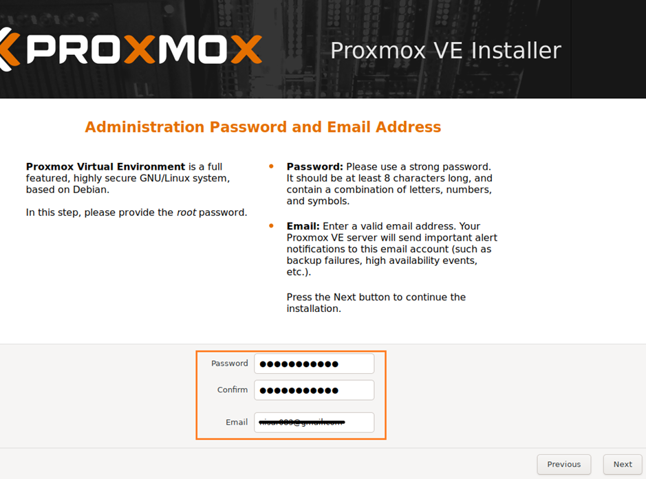admin password in proxmox ve 8.1