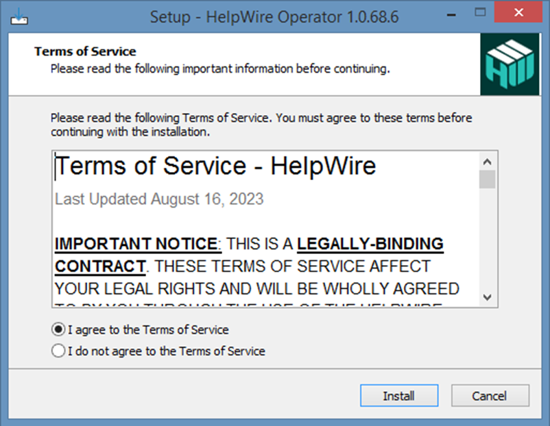 helpwire terms of service